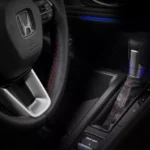 Leather Upholstery Steering Wheel and Shift Knob with Red Stitches